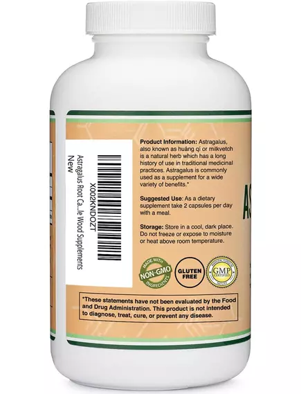 Double Wood Astragalus / Астрагал 1000 мг 300 капсул, фото 4 в магазине биодобавок nutrido.shop