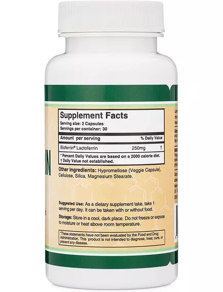 Double Wood Lactoferrin / Лактоферрин Поддержка иммунитета 60 капсул, фото 2 в магазине биодобавок nutrido.shop