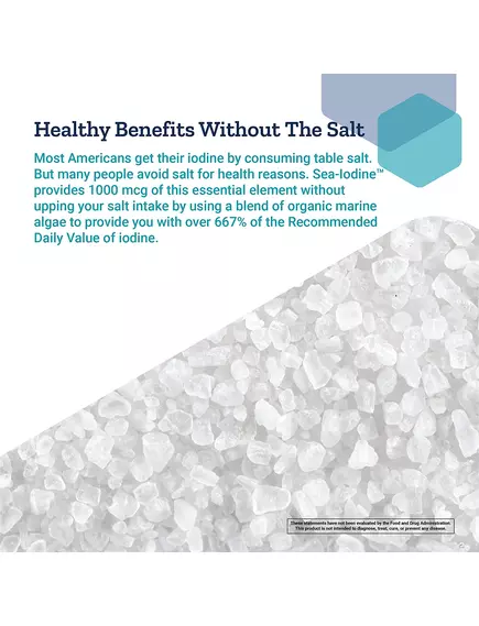 LIFE EXTENSION SEA-IODINE / МОРСЬКИЙ ЙОД 1000 МКГ 60 КАПСУЛ, фото 5 від магазину біодобавок nutrido.shop