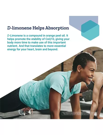 LIFE EXTENSION SUPER-ABSORBABLE COQ10 (UBIQUINONE) WITH D-LIMONENE / УБІХІНОН КУ10 З D-ЛИМОНЕНОМ 100 МГ 60 КАПСУЛ, фото 5 від магазину біодобавок nutrido.shop