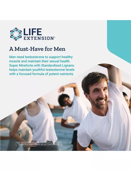 Life Extension Super Miraforte with Standardized Lignans / Супер Мирафорте для тестостерону 120 капсул, фото 5 в магазине биодобавок nutrido.shop