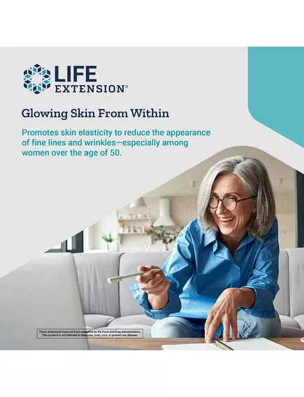 LIFE EXTENSION HAIR, SKIN&NAILS COLLAGEN / ПЕПТИДИ КОЛАГЕНУ ДЛЯ ВОЛОССЯ, ШКІРИ ТА НІГТІВ 120 ТАБЛЕТОК, фото 5 від магазину біодобавок nutrido.shop