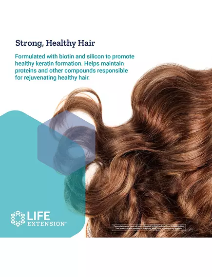 LIFE EXTENSION HAIR, SKIN&NAILS COLLAGEN / ПЕПТИДИ КОЛАГЕНУ ДЛЯ ВОЛОССЯ, ШКІРИ ТА НІГТІВ 120 ТАБЛЕТОК, фото 6 від магазину біодобавок nutrido.shop