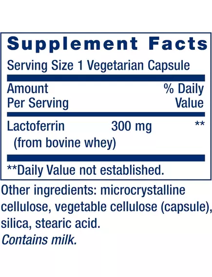 Life Extension Lactoferrin Caps / Лактоферин підтримка імунної системи 60 капсул, фото 2 від магазину біодобавок nutrido.shop