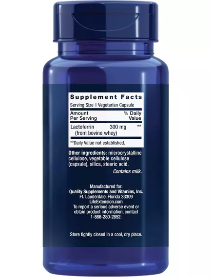 Life Extension Lactoferrin Caps / Лактоферин підтримка імунної системи 60 капсул, фото 3 від магазину біодобавок nutrido.shop