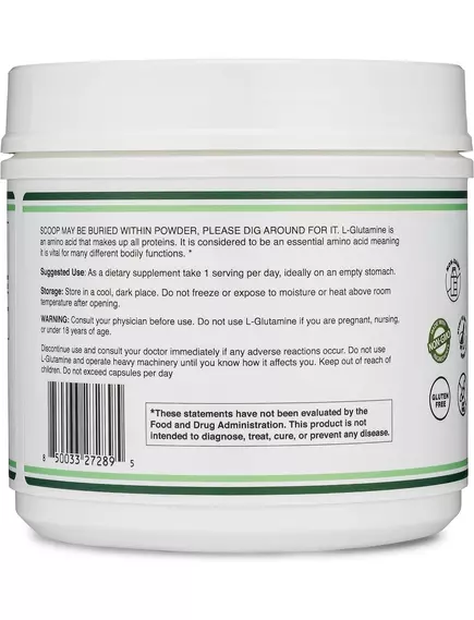 Double Wood L-Glutamine / L-глутамін порошок 500 г, фото 4 в магазине биодобавок nutrido.shop