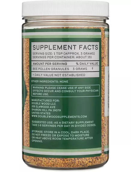 Double Wood Bee Pollen Supplement / Бджолиний пилок 454 г, фото 3 в магазине биодобавок nutrido.shop