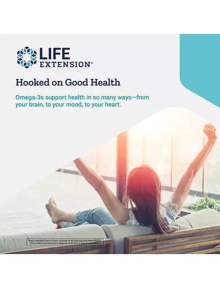 LIFE EXTENSION MEGA EPA/DHA / ОМЕГА 3 МЕГА ЕПК/ДГК ІЗ АНЧОУСІВ 120 КАПСУЛ, фото 5 від магазину біодобавок nutrido.shop