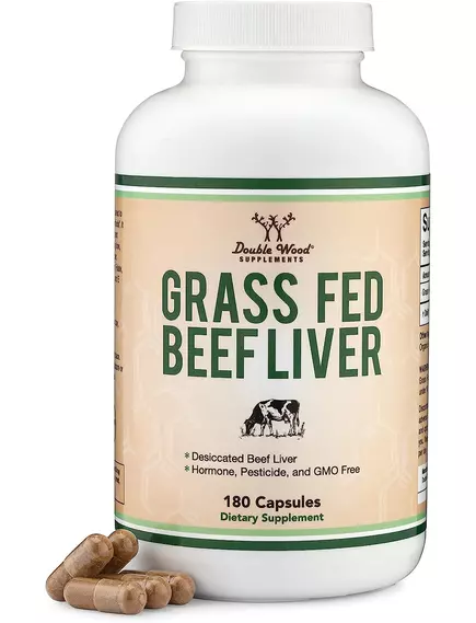 Double Wood Grass Fed Beef Liver / Печень говяжья травяного откорма 500 мг 180 капсул, фото 4 купить в магазине биодобавок nutrido.shop Double Wood Grass Fed Beef Liver / Печень говяжья травяного откорма 500 мг 180 капсул, фото 4 в магазине биодобавок nutrido.shop