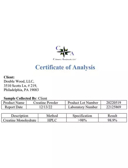 Double Wood Creatine / Креатин порошок 500 грамів, фото 7 від магазину біодобавок nutrido.shop