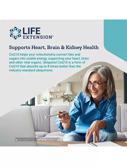 LIFE EXTENSION SUPER UBIQUINOL COQ10 WITH PQQ / СУПЕР УБІХІНОЛ КУ10 З ПІКУКУ 100 МГ 30 КАПСУЛ, фото 4 від магазину біодобавок nutrido.shop