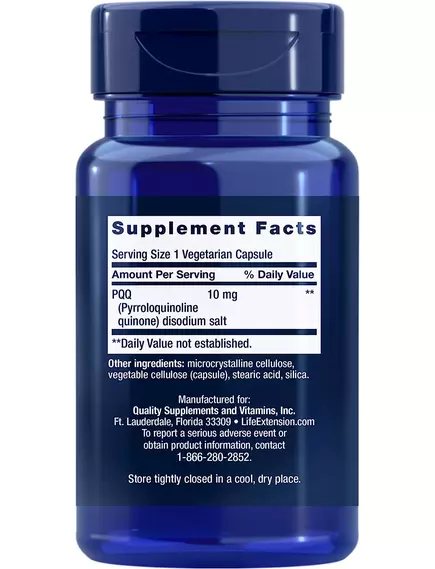 Life Extension PQQ / Пирролохинолинхинон 10 мг 30 капсул, фото 2 в магазине биодобавок nutrido.shop