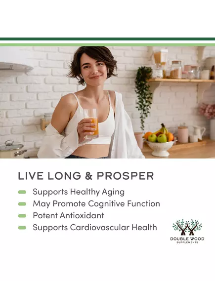 Double Wood L-Ergothioneine / L-ерготионеїн підтримка здорового старіння 30 мг 60 капсул, фото 5 в магазине биодобавок nutrido.shop