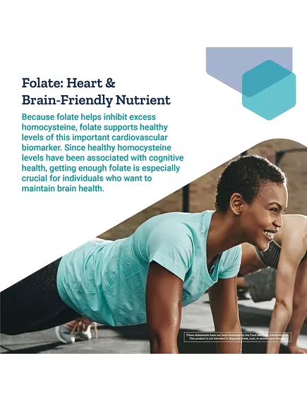 Life Extension Optimized Folate / Метилфолат 5-MTHF Витамин Б9 1,7 мг 100 таблеток, фото 7 в магазине биодобавок nutrido.shop