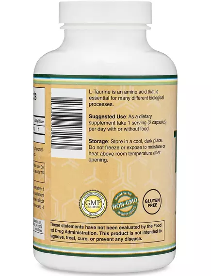 Double Wood L-Taurine / L-таурин 180 капсул, фото 4 в магазине биодобавок nutrido.shop