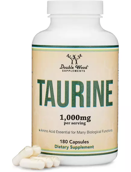 Double Wood L-Taurine / L-таурин 180 капсул, фото 5 в магазине биодобавок nutrido.shop