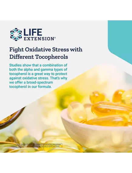LIFE EXTENSION GAMMA E MIXED / ВІТАМІН Е ЗМІШАНІ ТОКОФЕРОЛИ ТА ТОКОТРІЄНОЛИ 60 КАПСУЛ, фото 5 від магазину біодобавок nutrido.shop