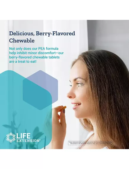 Life Extension Discomfort Relief / Облегчение дискомфорта Пальмитоилэтаноламид ПЭА 600 мг 60 жев.таб, фото 6 в магазине биодобавок nutrido.shop