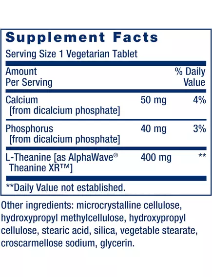Life Extension Theanine XR Stress Relief / L-теанін пролонгованого вивільнення 30 таблеток, фото 3 в магазине биодобавок nutrido.shop