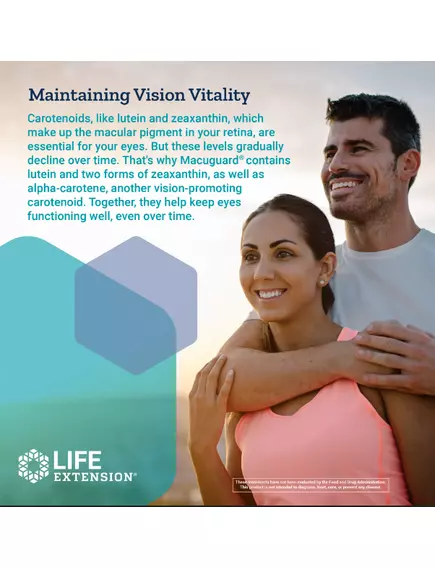 LIFE EXTENSION MACUGUARD OCULAR SUPPOR / ПІДТРИМКА ЗДОРОВ'Я ОЧЕЙ ІЗ ШАФРАНОМ І АСТАКСАНТИНОМ 60 КАПСУЛ, фото 6 від магазину біодобавок nutrido.shop