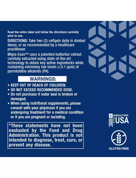 Life Extension Migra-Eeze / Облегчение дискомфорта при мигренях 60 капсул, фото 3 в магазине биодобавок nutrido.shop