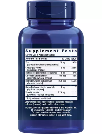 Life Extension Only Trace Minerals / Мікроелементи трейс мінерал 90 капсул, фото 2 від магазину біодобавок nutrido.shop