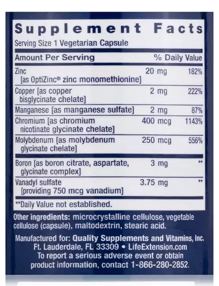 Life Extension Only Trace Minerals / Мікроелементи трейс мінерал 90 капсул, фото 7 від магазину біодобавок nutrido.shop