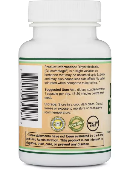 Double Wood Dihydroberberine / Дигідроберберин підтримка рівня цукру в крові 100 мг 60 капсул, фото 3 від магазину біодобавок nutrido.shop