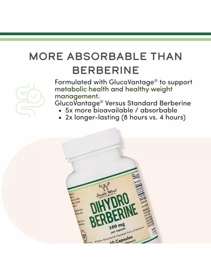 Double Wood Dihydroberberine / Дигідроберберин підтримка рівня цукру в крові 100 мг 60 капсул, фото 5 від магазину біодобавок nutrido.shop