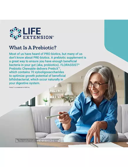 Life Extension Florassist Prebiotic Chewable / Пребиотик жевательный (клубника) 60 таблеток, фото 6 в магазине биодобавок nutrido.shop