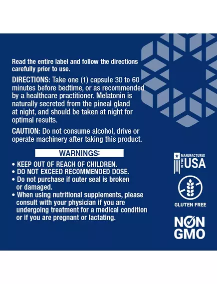 Life Extension Melatonin / Мелатонин 1 мг 60 капсул, EU, фото 5 в магазине биодобавок nutrido.shop