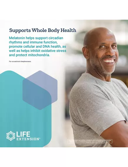 Life Extension Melatonin / Мелатонин 1 мг 60 капсул, EU, фото 8 в магазине биодобавок nutrido.shop