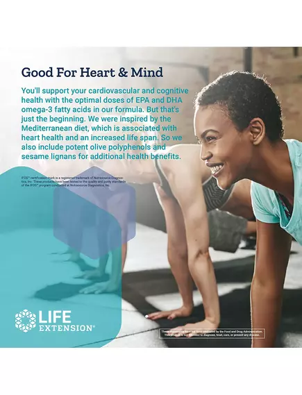 LIFE EXTENSION SUPER OMEGA-3 EPA/DHA FISH OIL SESAME LIGNANS & OLIVE EXTRACT / РИБ'ЯЧИЙ ЖИР 120 КАПСУЛ, фото 6 від магазину біодобавок nutrido.shop