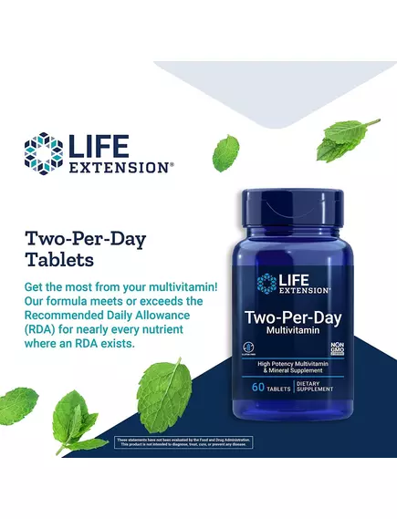 Life Extension Two-Per-Day / Мультивітаміни двічі на день 120 таблеток, фото 4 від магазину біодобавок nutrido.shop