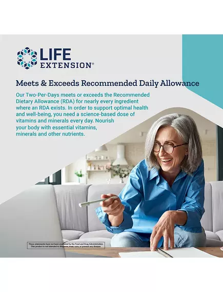 Life Extension Two-Per-Day / Мультивітаміни двічі на день 120 таблеток, фото 5 від магазину біодобавок nutrido.shop