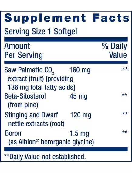 Life Extension PalmettoGuard Saw Palmeto / Підтримка здоров'я простати 60 капсул, фото 2 в магазине биодобавок nutrido.shop