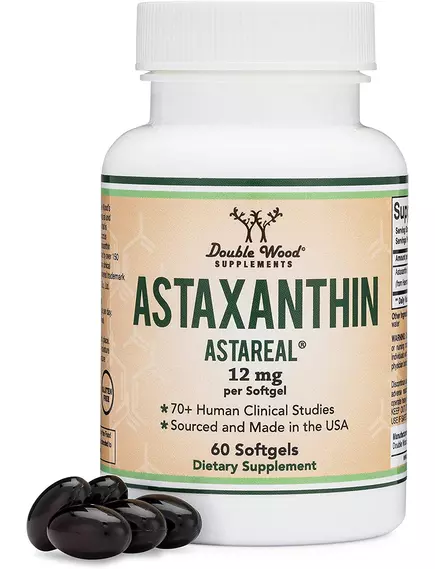 Double Wood Astaxanthin / Астаксантин антиоксидант 12 мг 60 капсул в магазине биодобавок nutrido.shop
