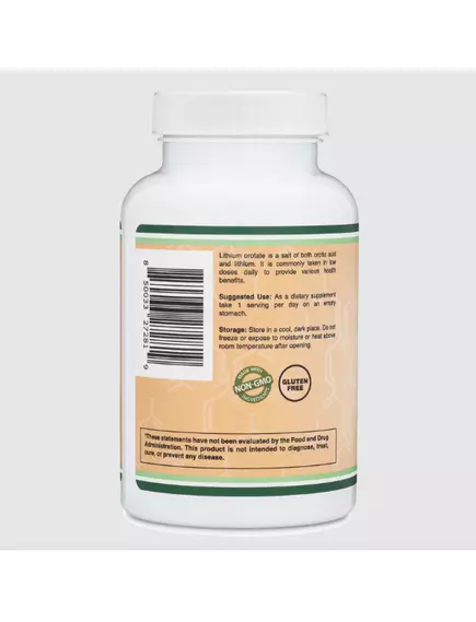 Double Wood Lithium Orotate / Литий оротат для поддержки памяти 5 мг 210 капсул, фото 3 в магазине биодобавок nutrido.shop