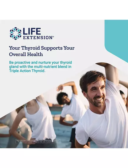 Life Extension Triple Action Thyroid / Поддержка щитовидной железы с ашвагандой 60 капсул, фото 2 в магазине биодобавок nutrido.shop