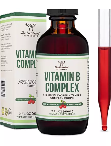 Double Wood Vitamin B Complex / Комплекс вітамінів групи Б смак вишні 60 мл, фото 4 від магазину біодобавок nutrido.shop