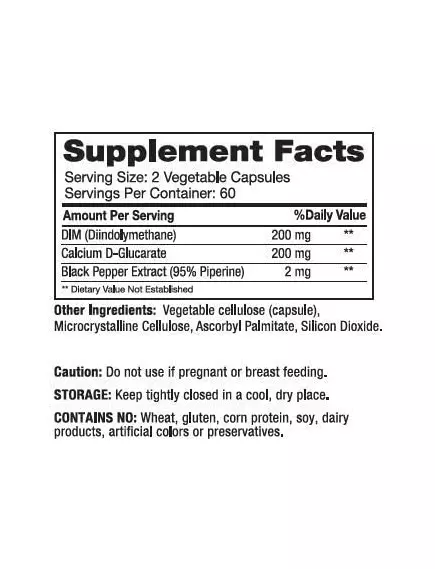 NEUROBIOLOGIX DIM PRO / ДІМ ПРО ЗДОРОВИЙ МЕТАБОЛІЗМ ЕСТРОГЕНУ 120 КАПСУЛ, фото 3 від магазину біодобавок nutrido.shop