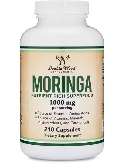 DOUBLE WOOD MORINGA / МОРІНГА 1000 МГ 210 КАПС від магазину біодобавок nutrido.shop