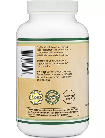 Double Wood Psyllium Husk Supplement / Лушпиння псиліуму 240 капсул, фото 4 в магазине биодобавок nutrido.shop