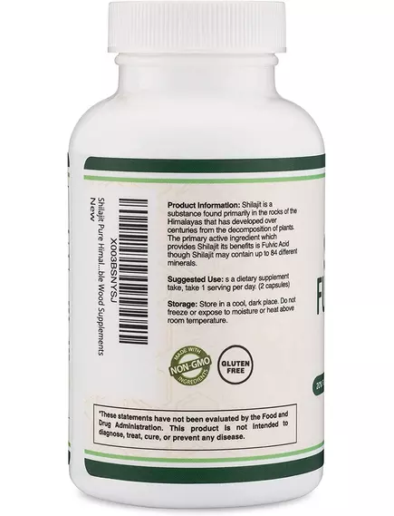 Double Wood Shilajit Resin / Смола мумие - фульвовая кислота и минералы 120 капсул, фото 4 в магазине биодобавок nutrido.shop