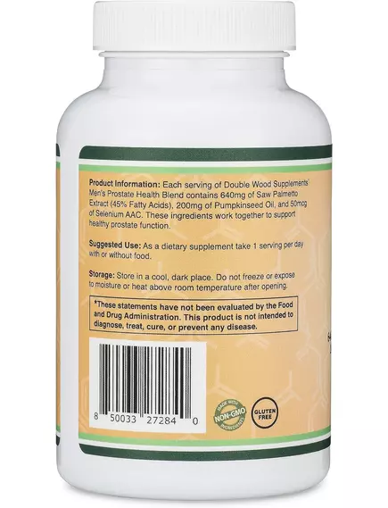 Double Wood Prostate Support Supplement / Підтримка простати з Пальметто 120 капсул, фото 4 в магазине биодобавок nutrido.shop