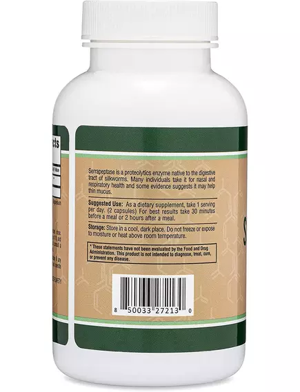 Double Wood Serrapeptase / Серрапептаза протеолітичні ферменти 120 капсул, фото 3 від магазину біодобавок nutrido.shop