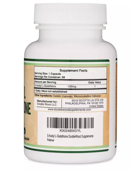 DOUBLE WOOD S-ACETYL L-GLUTATHIONE / S-АЦЕТИЛ L-ГЛУТАТІОН ПІДТРИМКА ЗДОРОВОЇ ФУНКЦІЇ ПЕЧІНКИ 60 КАПСУЛ, фото 2 від магазину біодобавок nutrido.shop