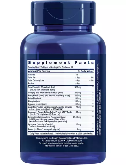 Life Extension Ultra Prostate Formula / Поддержка здоровой функции и структуры простаты 60 капсул, фото 2 в магазине биодобавок nutrido.shop