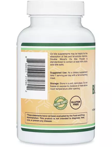 Double Wood Ox Bile Acid Salts / Бича жовч 1000 мг 120 капсул, фото 4 в магазине биодобавок nutrido.shop
