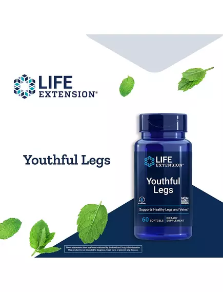 LIFE EXTENSION YOUTHFUL LEGS / ПІДТРИМКА КРОВООБІГУ У ВЕНАХ НІГ 60 КАПСУЛ, фото 4 від магазину біодобавок nutrido.shop